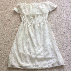 Lace white floral dress, Small